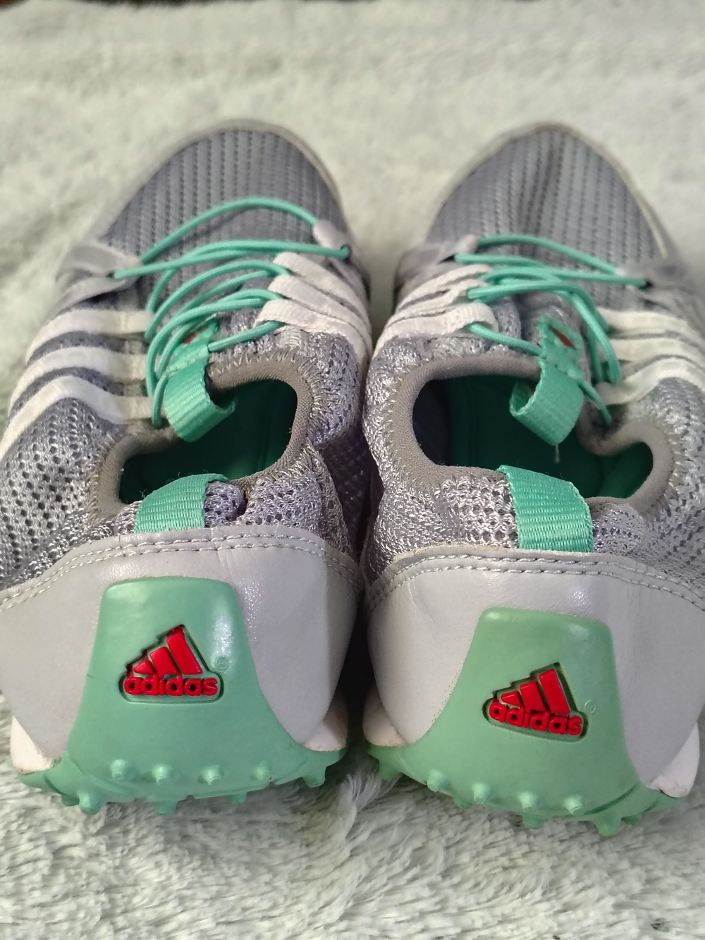 Adidas Kids Grey & Mint Athletic Shoes